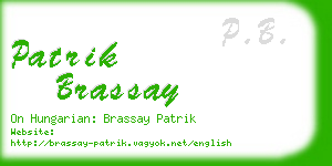 patrik brassay business card